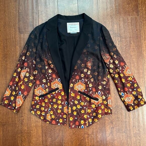 Cartonnier Tuxedo Blazer Ombré Floral Pattern, Size 4 - Picture 5 of 16